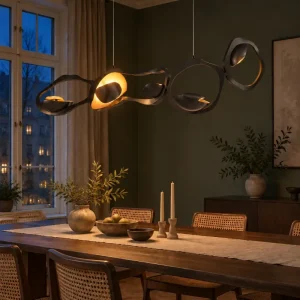LED-Pendelleuchte in Langform im modernen Stil für Esstisch und Kücheninsel – 125 oder 150 cm, Lichtfarbe wählbar, dimmbar per Fernbedienung