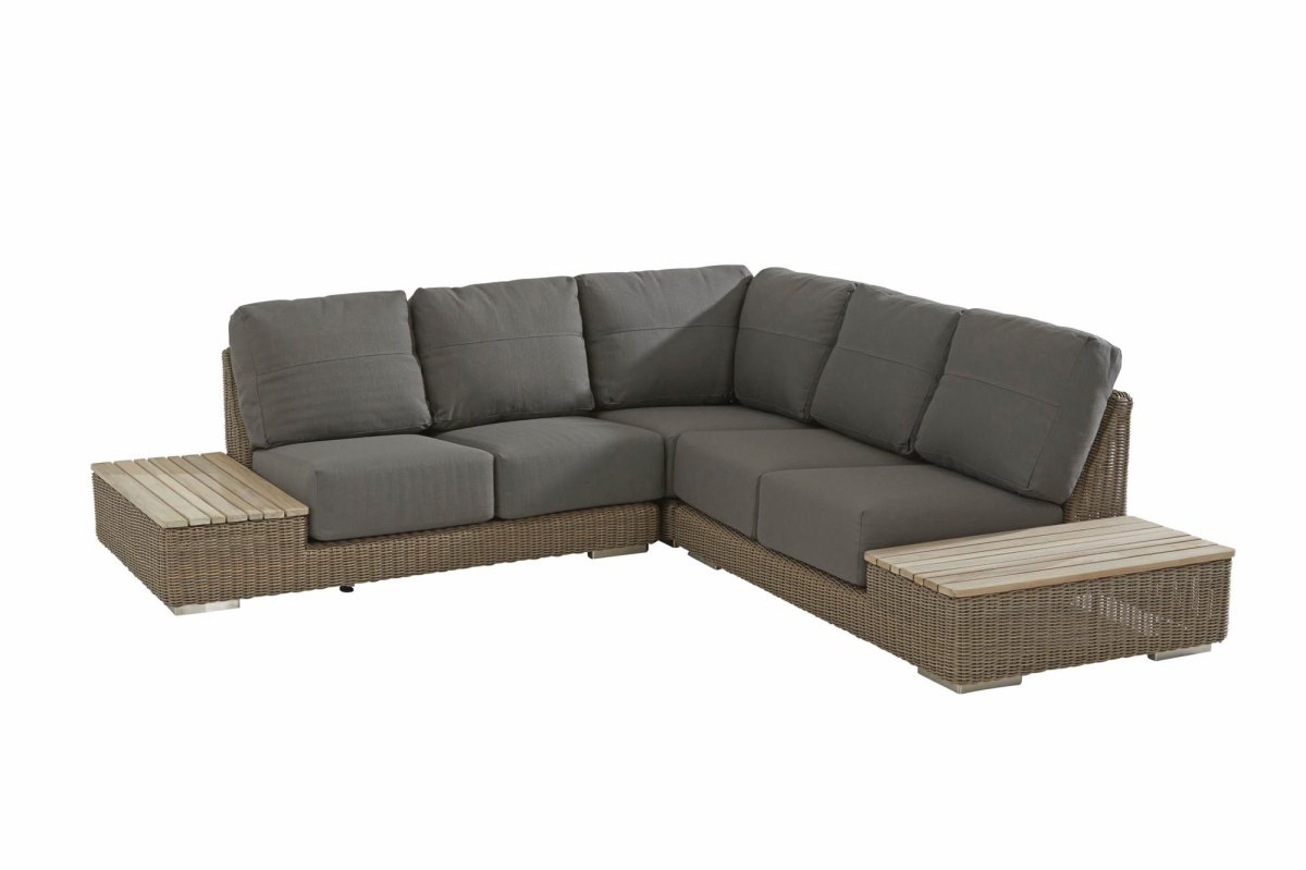 4 Seasons Outdoor Kingston Ecksofa pure mit Teakholz Inseln * SALE *