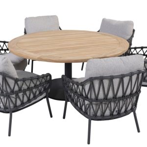 4 Seasons Outdoor Calpi Low-Dining set mit Saba Tisch Ø 160 cm SALE
