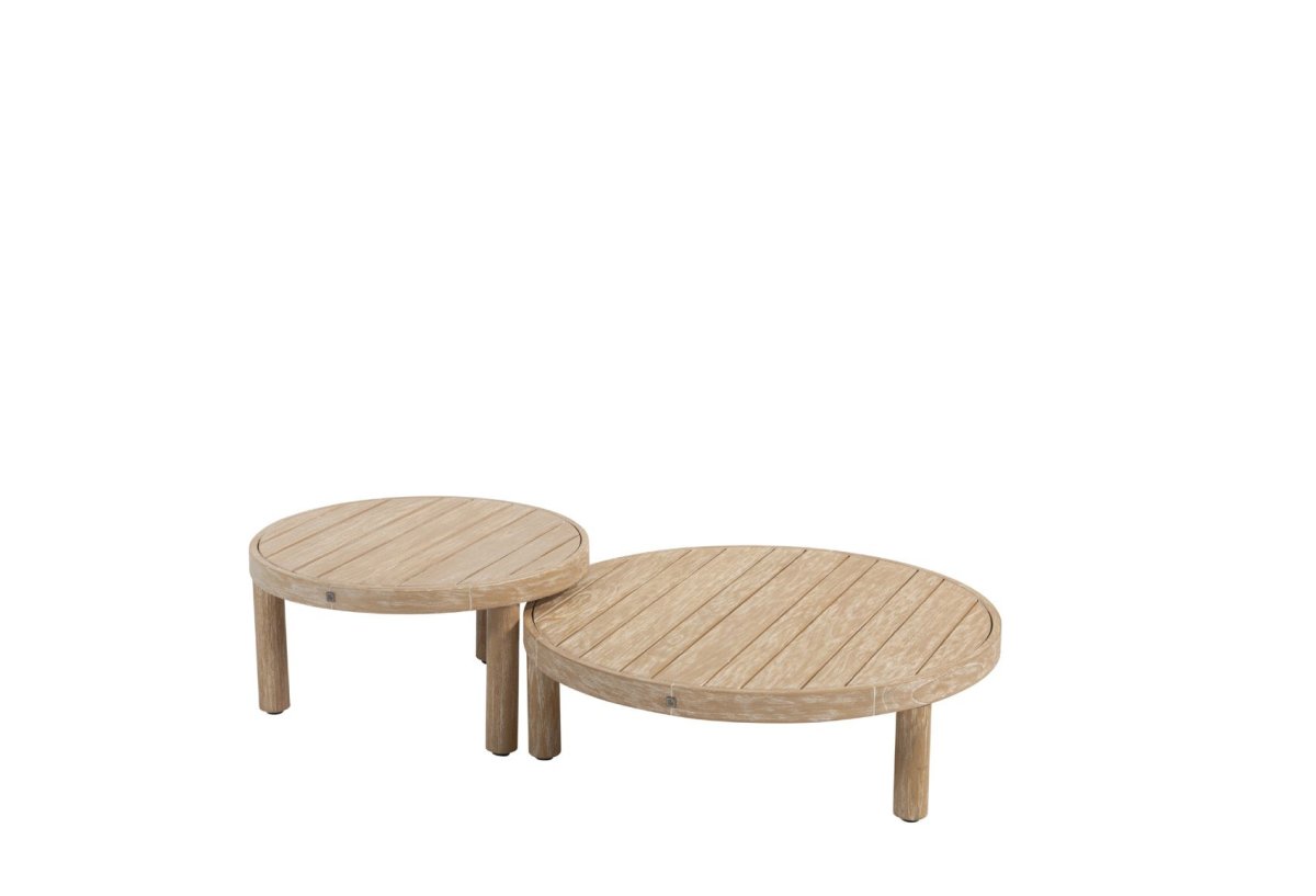 4 Seasons Outdoor Sem Lounge-Tisch gebürstetes Teakholz Ø 80 x 25 cm – Bild 3