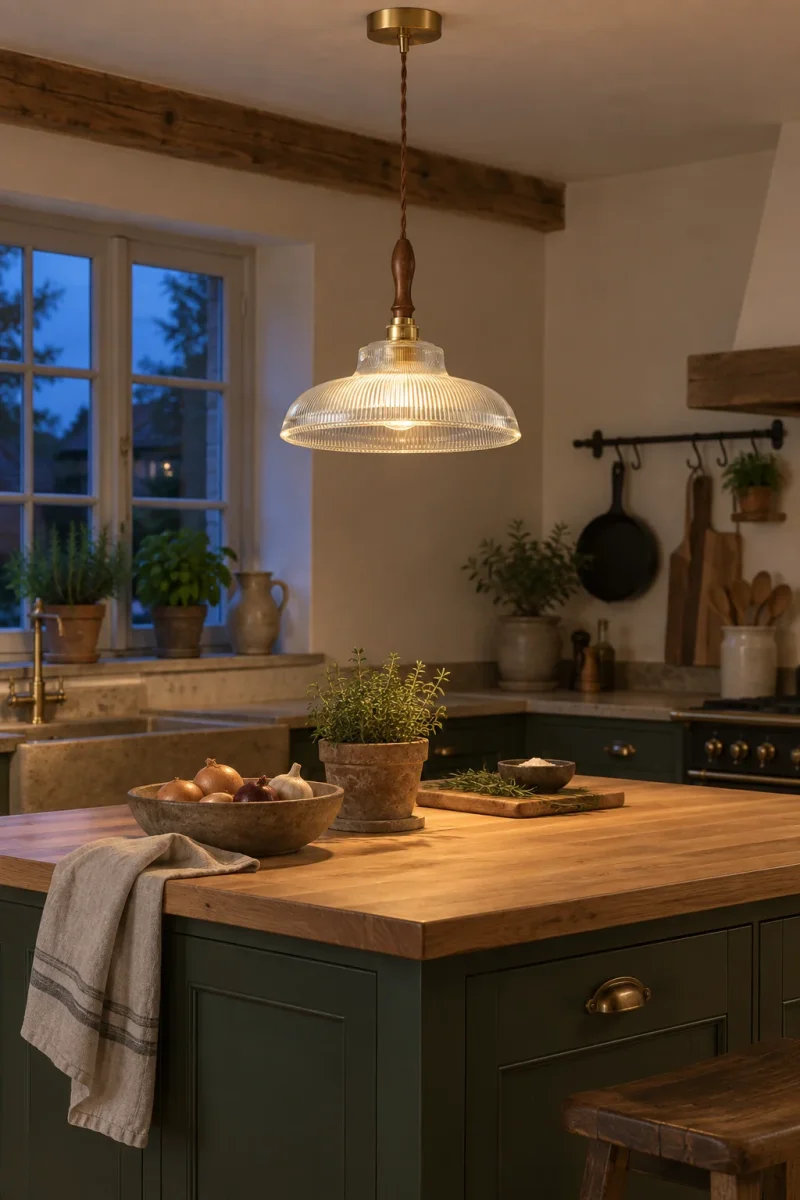 Glas-Pendelleuchte mit Holz und Kupfer im modernen Stil für Esstisch und Küche – E27-Fassung, Lichtfarbe warmweiß, neutralweiß oder kaltweiß – Bild 2