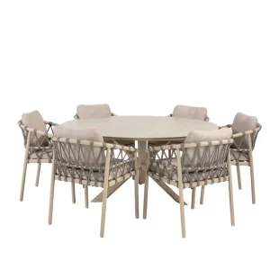 Taste by 4 Seasons Piacenza Gartenset Latte mit Prado-Tisch mit Keramikplatte Ø 160 cm SALE