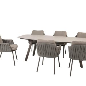 Taste by 4 Seasons Cannes Gartenmöbel-Set Terre mit Manolo-Tisch mit bedruckter Keramikplatte 240 cm