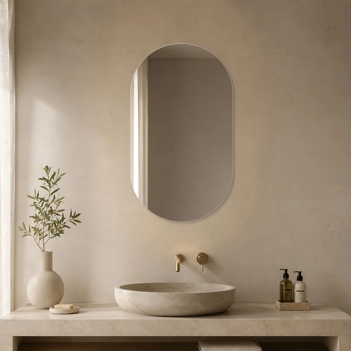 Badspiegel – minimalistisches Design für Badezimmer und Gäste-WC – 50 × 80 cm – Bild 3