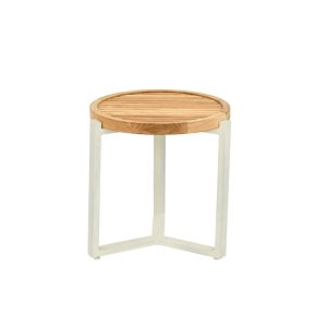 Apple Bee Monaco Beistelltisch Oyster mit runder Teakholzplatte Ø 45 cm * Sale *