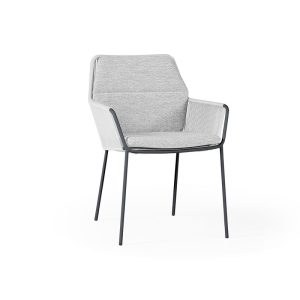 Suns Punta Gartenstuhl soft grey – Fischgrätenweberei camel sand