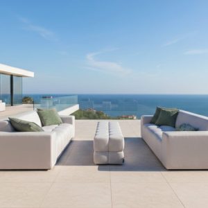 Flow Syra Lounge-Set im Ibiza-Stil graumel chalk mit Ottomane – SALE