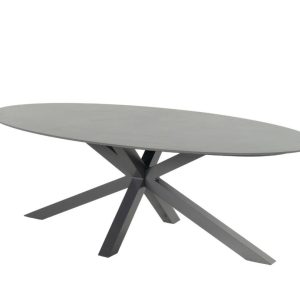 Hartman Xander Gartentisch anthrazit mit ovaler Keramikplatte 220 x 120 cm