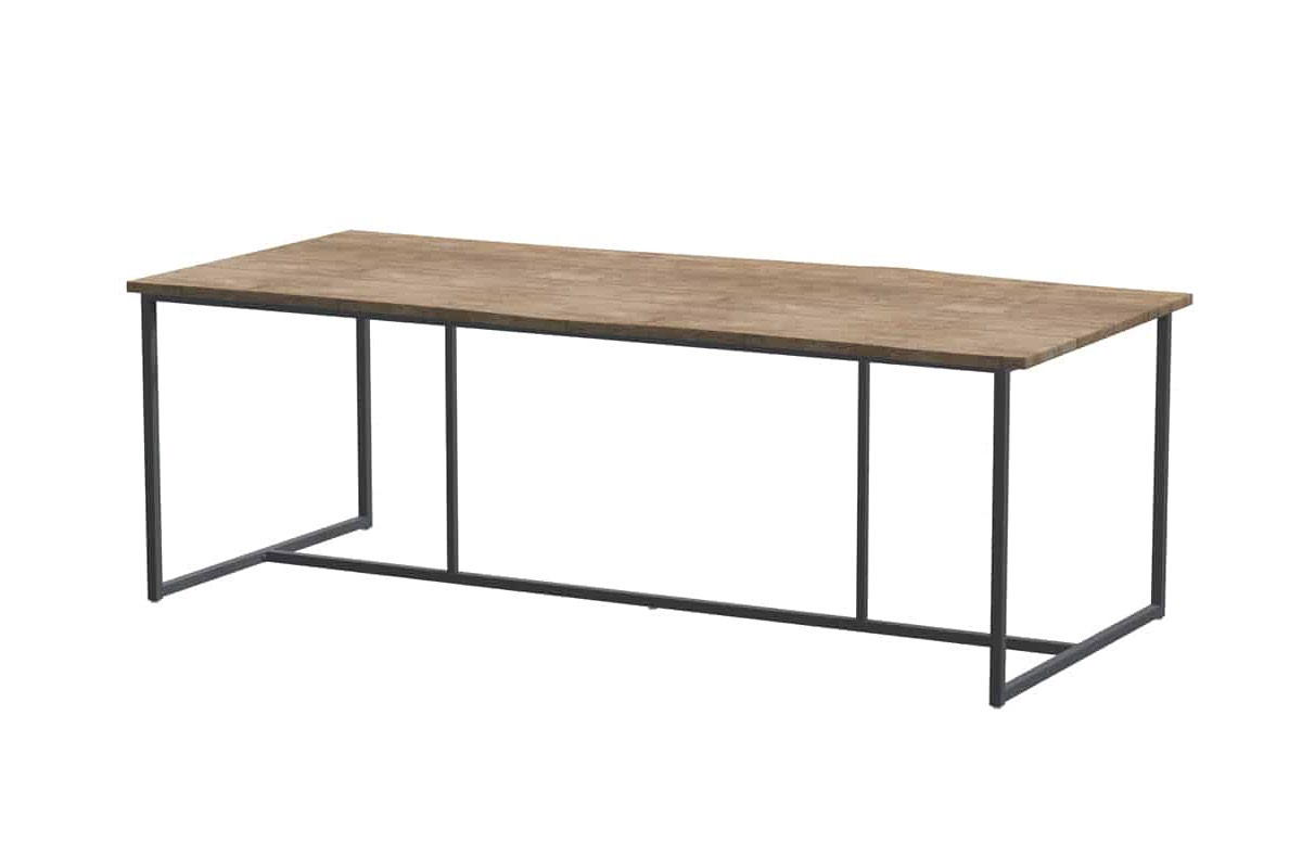 4 Seasons Outdoor Quatro Tisch Anthrazit mit Tischplatte aus Robusto-Teakholz 220 cm SALE