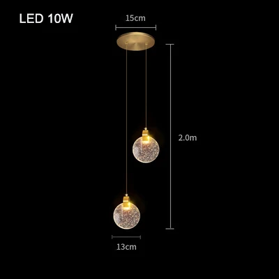 Kristall-Pendelleuchte in Blasenform im modernen Stil für Wohnzimmer und Restaurant – LED, Fernbedienung, 3 Lichtfarben, Gold oder Schwarz – Bild 7