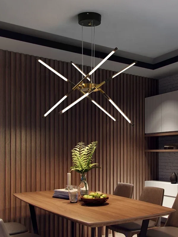 LED-Kronleuchter im skandinavischen Stil für Schlafzimmer und Wohnzimmer – 6-flammig Schwarz, 8- oder 12-flammig Gold, warmweiß – Bild 4