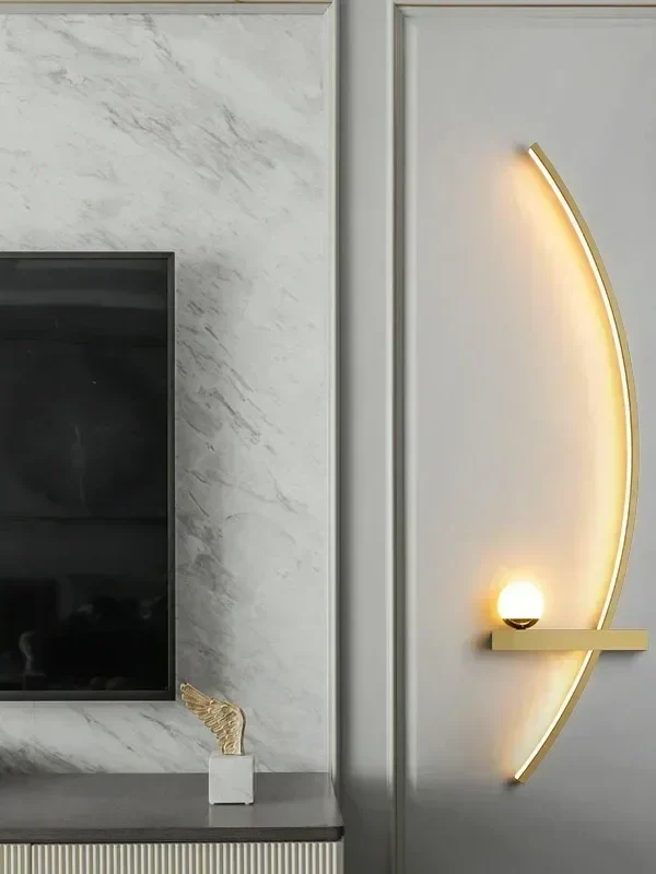 LED-Wandleuchte aus Aluminium im nordischen Stil für Schlafzimmer und Treppenhaus – 55 cm, schmale Leiste, Schwarz oder Gold, drei Lichtfarben – Bild 4