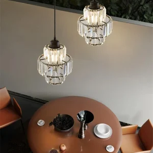 Kristall-Kronleuchter in Gold im modernen Luxus-Stil für Esszimmer und Kücheninsel – LED-Lichtquelle, Kristall, Deckenmontage
