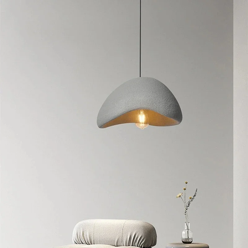 Pendelleuchte aus Kunstharz im Wabi-Sabi-Stil für Wohnzimmer und Flur – Ø 20, 30, 40, 50, 60 oder 80 cm, in Weiß oder Grau – Bild 3