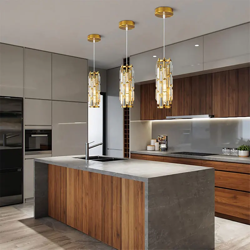 Runde Kristall-Pendelleuchte im modernen Stil für Esstisch und Wohnzimmer – E27-Fassung für LED, in Schwarz, Chrom oder Gold – Bild 3