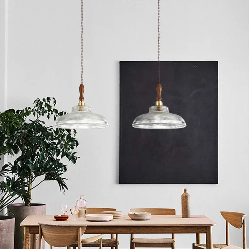Glas-Pendelleuchte mit Holz und Kupfer im modernen Stil für Esstisch und Küche – E27-Fassung, Lichtfarbe warmweiß, neutralweiß oder kaltweiß – Bild 4
