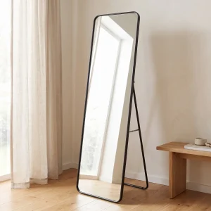 Ganzkörperspiegel – Stand- und Wandspiegel – 155 × 45 cm – Sicherheitsglas – Schwarz