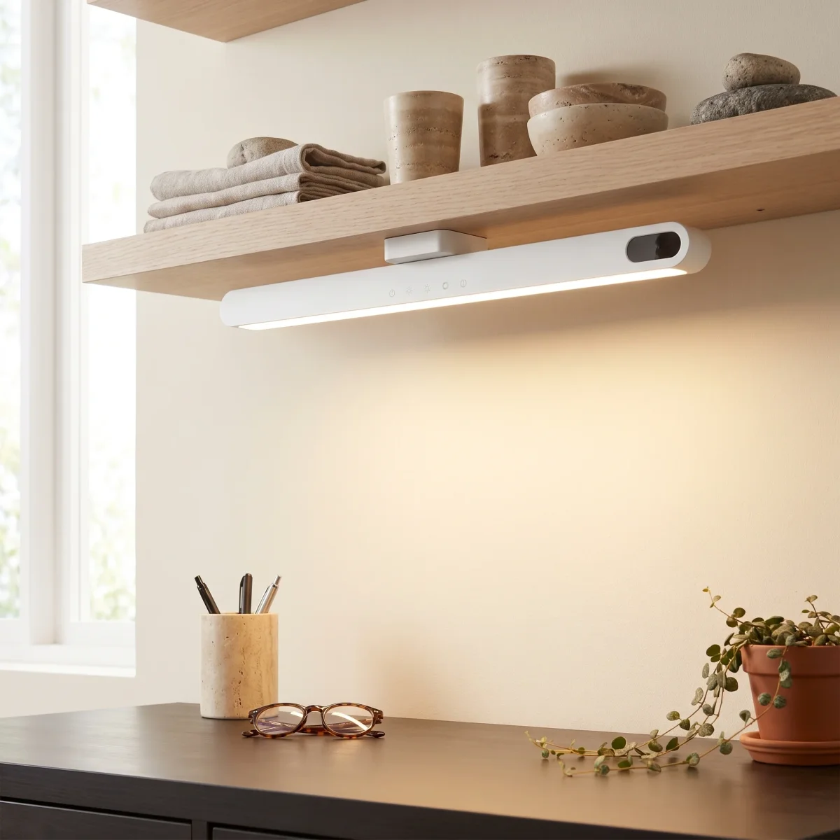 Magnetische Akku-Leselampe für Nachttisch und Leseecke – Touch-Dimmer, 2500 mAh, kabellos, Schwarz, Weiß oder Gold – Bild 2