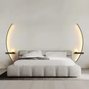 LED-Wandleuchte aus Aluminium im nordischen Stil für Schlafzimmer und Treppenhaus – 55 cm, schmale Leiste, Schwarz oder Gold, drei Lichtfarben