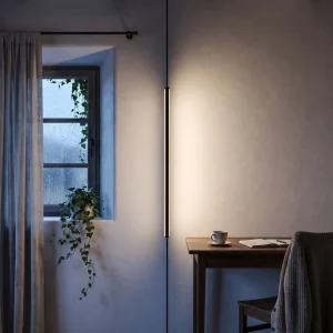 Lineare LED-Spannleuchte in Schwarz für Wohnzimmer und Arbeitsecke – 80 cm mit oder ohne Stecker, 120 cm mit Stecker, Warmweiß bis Kaltweiß