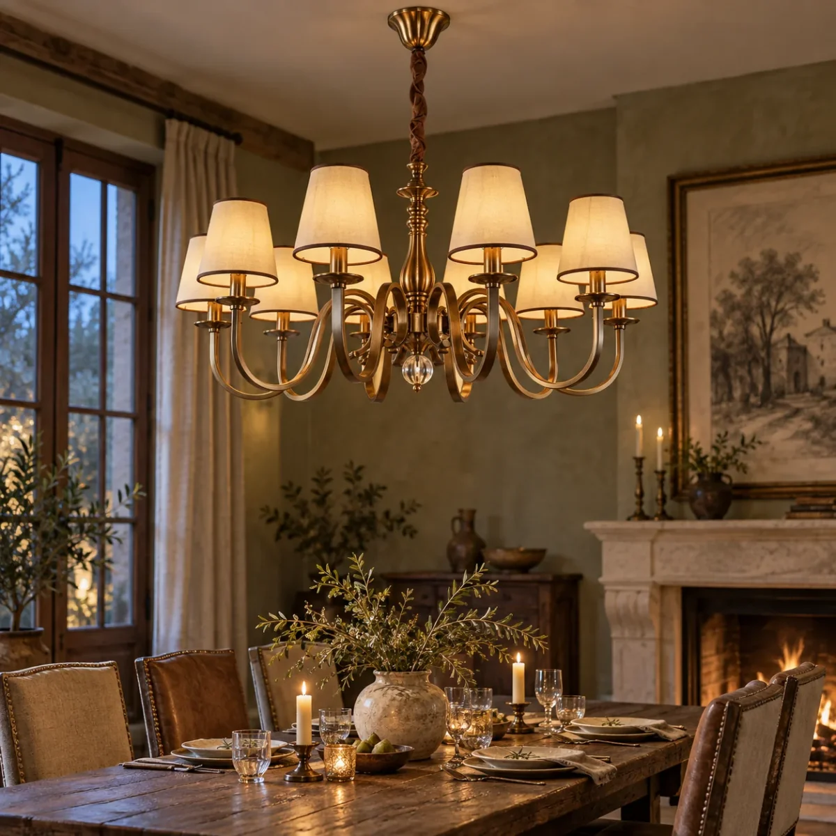 Klassischer LED-Kronleuchter im europäisch-rustikalen Stil für Wohnzimmer und Esszimmer – 1-, 5- oder 10-flammig, E14, 230 V – Bild 3