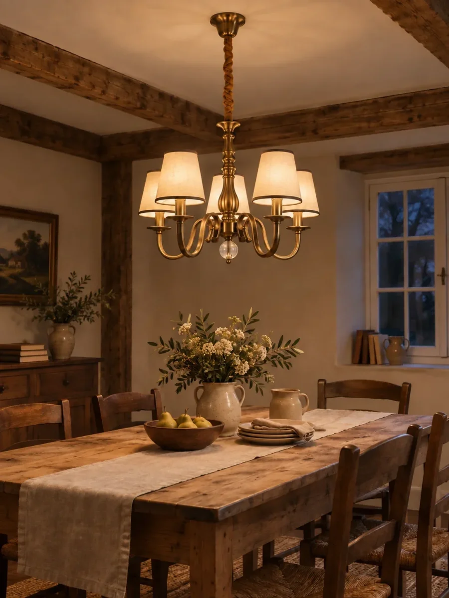 Klassischer LED-Kronleuchter im europäisch-rustikalen Stil für Wohnzimmer und Esszimmer – 1-, 5- oder 10-flammig, E14, 230 V – Bild 6