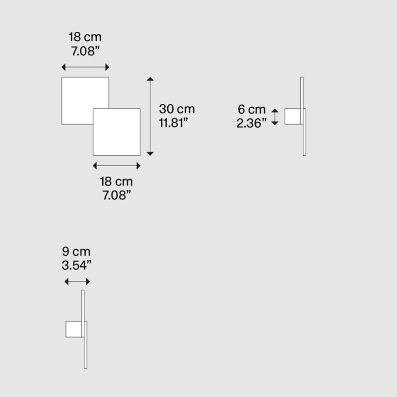 Lodes Puzzle Double Square LED-Wandleuchte – Bild 4