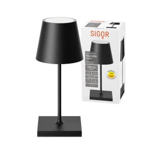 Sigor Nuindie Mini Akku Tischleuchte nachtschwarz USB-C
